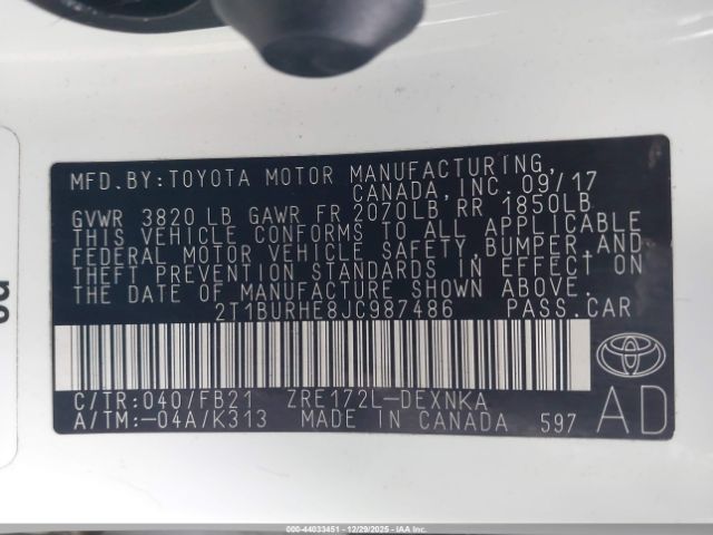 Toyota Corolla Le Image 9